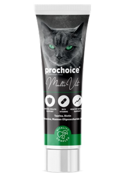 Prochoice 100 Ml X 12 Adet Multivitamin Pasta Kediler İçin Sağlıklı Gelişim Gıda Takviyesi Zrnet