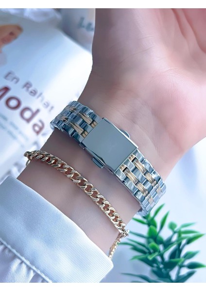 Çelik Kordon 3 Atm Suya Dayanıklı Özel Tasarım Kadın Kol Saat+Bileklik VS.BLKT.0126 modelleri