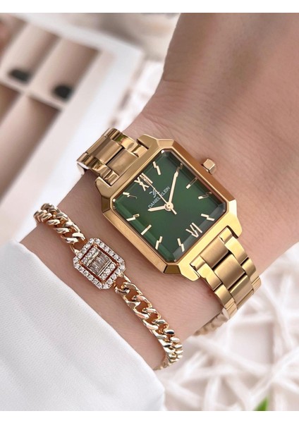 Çelik Kordon 30 mt Suya Dayanıklı Kadın Kol Saati+Bileklik BFG.10790.X4