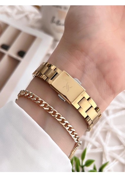 Çelik Kordon 30 mt Suya Dayanıklı Kadın Kol Saati+Bileklik BFG.10790.X4 modelleri