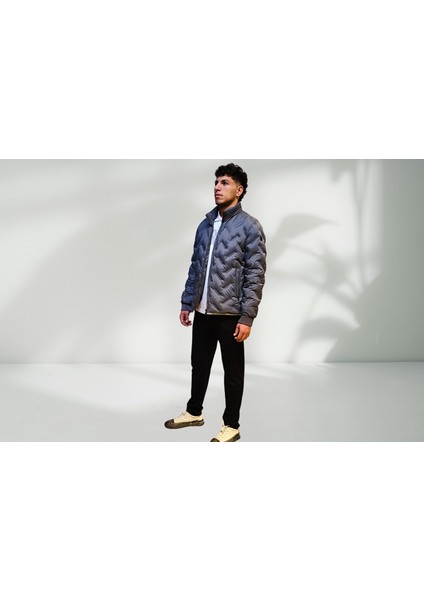 Erkek Siyah Dik Yaka Su Itici Rüzgar Geçirmez Şişme Hafif Mont 257228730 modelleri