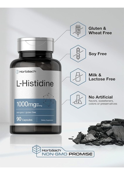 L-Histidine 1000MG 90 Capsules Non-Gmo And Gluten Free fırsatları