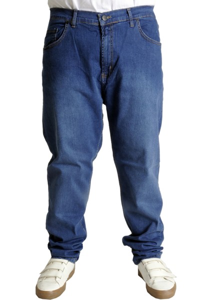 Mode Xl Erkek Kot Pantolon Klasik 5cep Deep Royal Blue 22932 Koyu Mavi