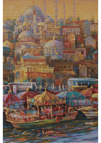 - Duvar Örtüsü Eminönü Balıkçılar Yağlıboya Görünümlü Kanvas Duvar HALISI-4021