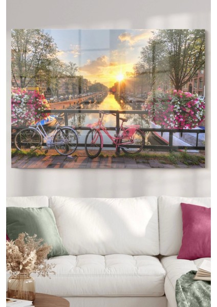 Hollanda Utrecht Bisiklet Köprüsü | Manzara Temalı Cam Tablo | 50 x 70 cm fiyatları