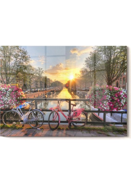 Hollanda Utrecht Bisiklet Köprüsü | Manzara Temalı Cam Tablo | 50 x 70 cm fırsatları