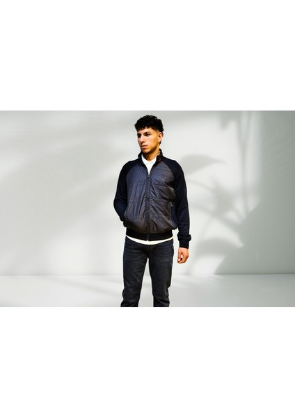 Erkek Örme Fermuarlı Dik Yaka Sweat Ceket 253319002