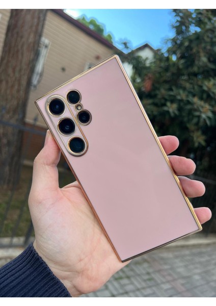 Gold Kenarlı Silikon Galaxy S23-ULTRA-KILIF