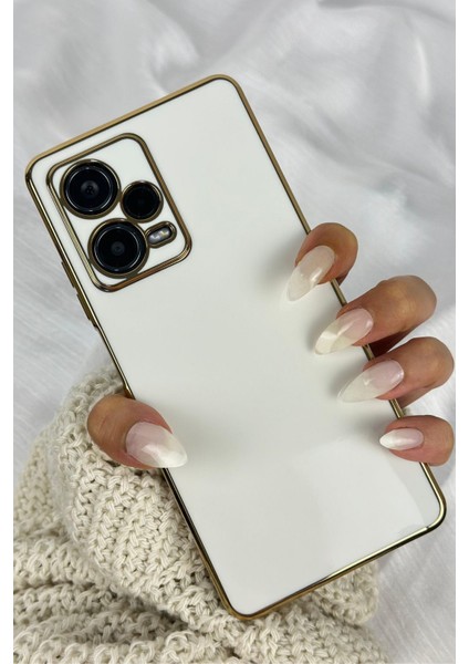 Gold Kenarlı Silikon Redmi Note 12 Pro Plus 5g Kılıf