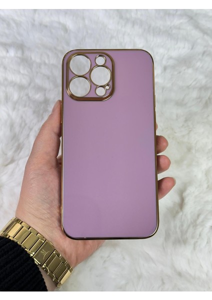 Gold Kenarlı Silikon iPhone 14 Pro Max Kılıf