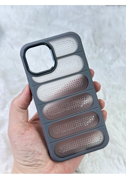 Havalandırma Delikli Metal Detaylı iPhone 14 Kılıf