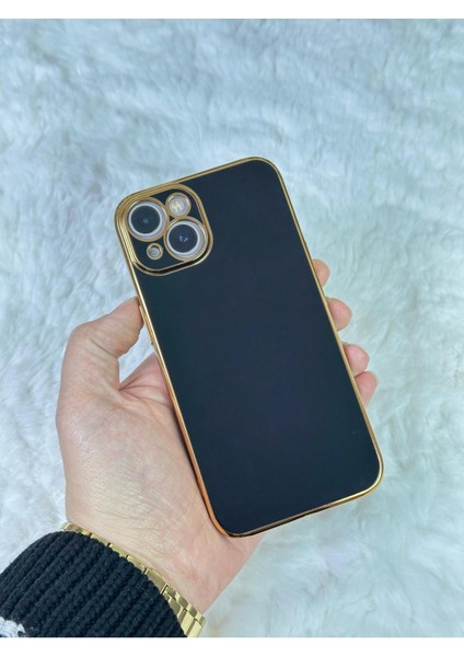 Gold Kenarlı Silikon iPhone 14 Pro Max Kılıf