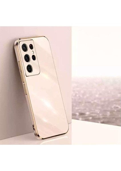Gold Kenarlı Silikon Galaxy S22-ULTRA-KILIF