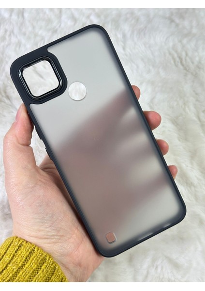 Buzlu Kamera Çıkıntılı Silikon Realme C21Y Kılıf