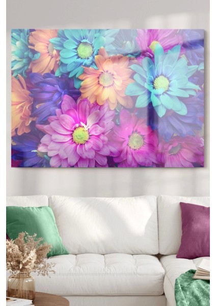 Renkli Çiçek Bahçesi | Çiçek Temalı Cam Tablo | 50 x 70 cm fiyatları