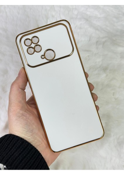Gold Kenarlı Silikon Poco C40 Kılıf