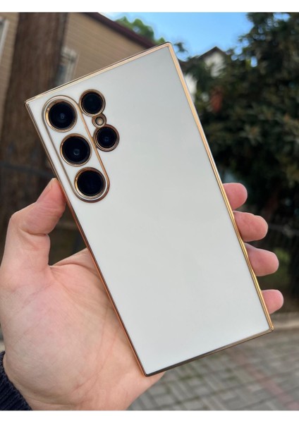 Gold Kenarlı Silikon Galaxy S23-ULTRA-KILIF