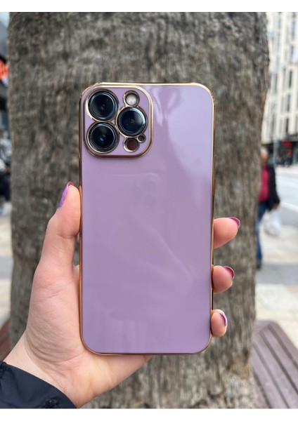 Gold Kenarlı Silikon iPhone 13 Pro Max Kılıf