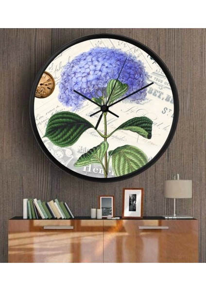 Dekoratif 3D Baskı Yuvarlak Duvar Saati-21
