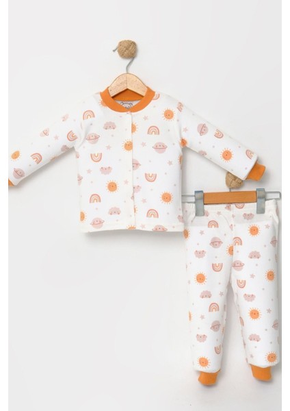 Kız Çocuk Desenli Pamuklu 2'li Pijama Takımı