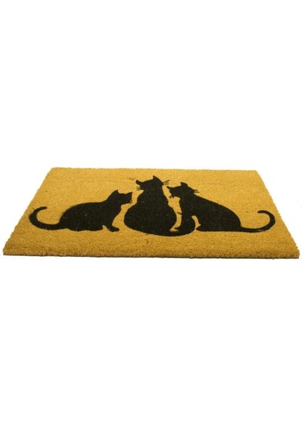 Home Koko Kapı Paspas 40X70CM Üç Kedi 15MM Kalınlık Hindistan Ceviz 1 Adet fiyatları