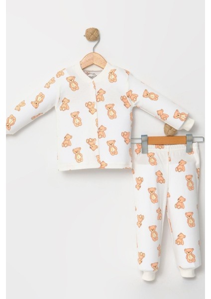 Kız Çocuk Desenli Pamuklu 2'li Pijama Takımı