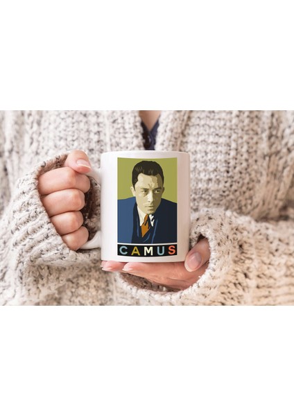 Albert Camus Baskılı Hediyelik Porselen Kupa Bardak