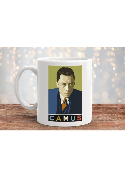 Albert Camus Baskılı Hediyelik Porselen Kupa Bardak