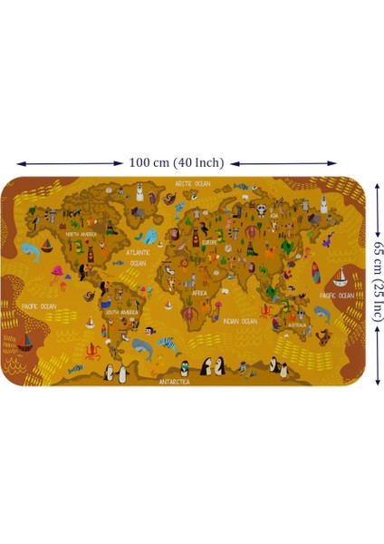 - Eğitici Dünya Haritası Dünya Atlası Çocuk ve Bebek Odası Duvar STICKER-60X105-3781