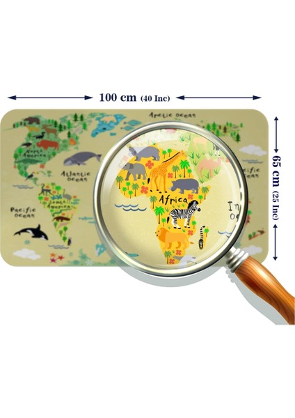 - Eğitici Dünya Haritası Dünya Atlası Çocuk ve Bebek Odası Duvar STICKER-60X105-3772