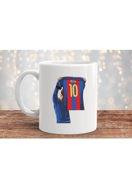 Futbolcu Messi Baskılı Hediyelik Porselen Kupa Bardak fiyatları