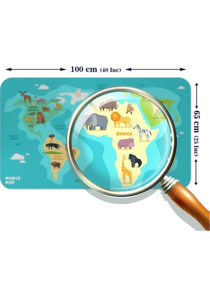 - Eğitici Dünya Haritası Dünya Atlası Çocuk ve Bebek Odası Duvar STICKER-60X105-3784