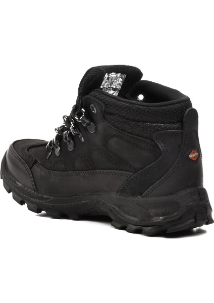 Crazy Siyah Hakiki Deri Unisex Outdoor Bot