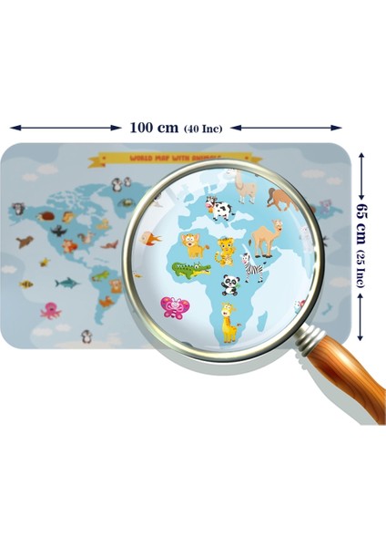 - Eğitici Dünya Haritası Dünya Atlası Çocuk ve Bebek Odası Duvar STICKER-60X105-3791