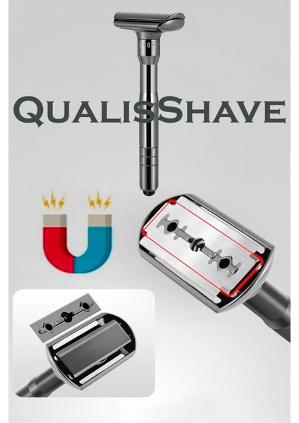 Q17 Ayarlanabilir Full Metal Tıraş Makinesi + 5 Adet Yaprak Jilet