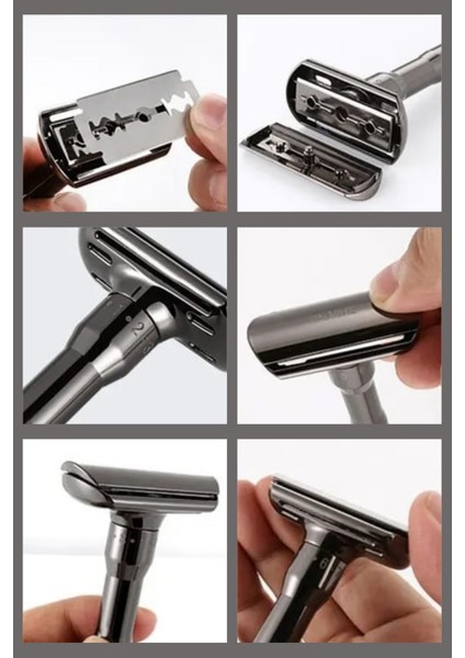 Q17 Ayarlanabilir Full Metal Tıraş Makinesi + 5 Adet Yaprak Jilet