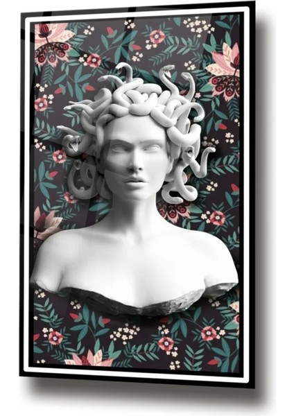 Çiçekli Medusa Cam Tablo,duvar Dekarasyon Ürünleri modelleri