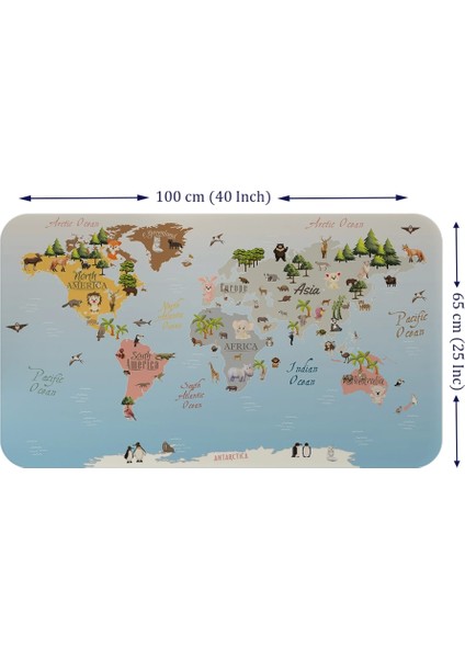 - Eğitici Dünya Haritası Dünya Atlası Çocuk ve Bebek Odası Duvar STICKER -60X105-3824