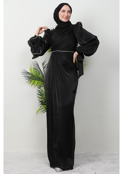 Idil Tesettür Abiye Siyah modelleri