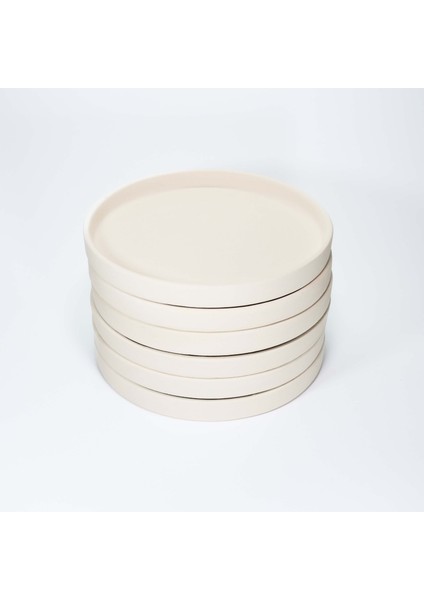 (Ham Ürün) 6 Li 14,5 Cm Dik Kenarlı Tabak Seramik Bisküvi (Ham Ürün)