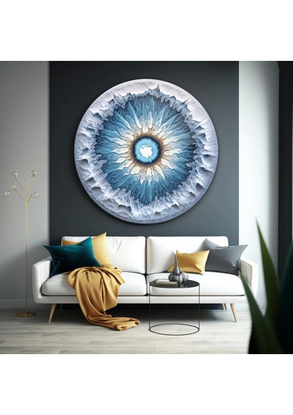 Kristal Sanatsal Yuvarlak Cam Tablo