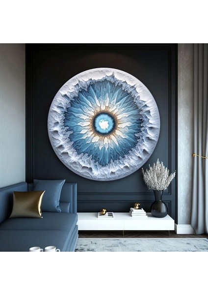 Kristal Sanatsal Yuvarlak Cam Tablo modelleri