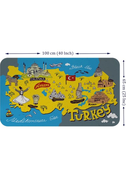 - Eğitici ve Öğretici Cocuk Odası Türkiye Haritası Duvar STICKER-60X105-3881