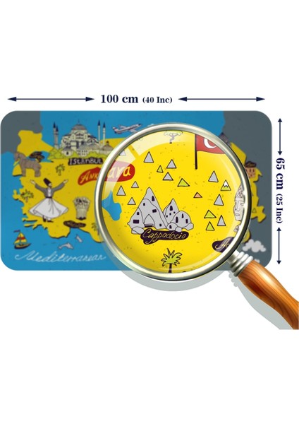 - Eğitici ve Öğretici Cocuk Odası Türkiye Haritası Duvar STICKER-60X105-3881