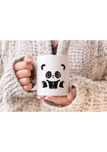 Panda Baskılı Hediyelik Porselen Kupa Bardak