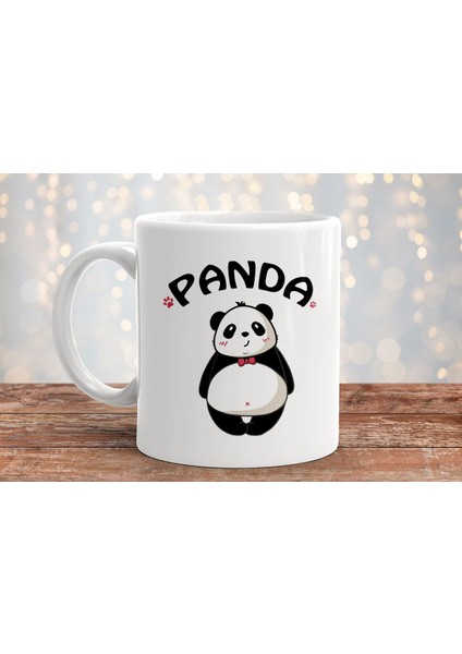 Panda Baskılı Hediyelik Porselen Kupa Bardak