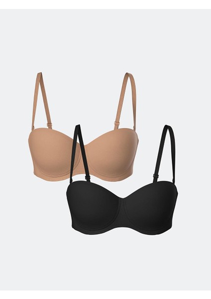 Dream Balenli Dolgusuz Düz Straplez Sütyen 2'li Paket