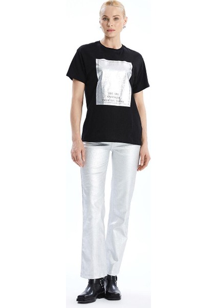 Lcw Vision Bisiklet Yaka Baskılı Kadın Tişört fiyatları