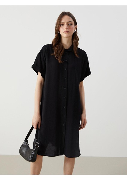 Lcw Comfort Düz Oversize Kadın Gömlek Elbise