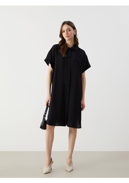 Lcw Comfort Düz Oversize Kadın Gömlek Elbise